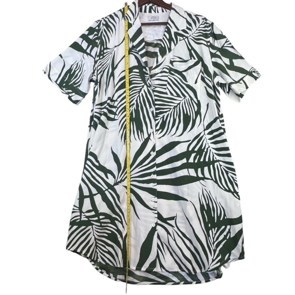 AYR The Pool House Button Down Green Leaf Silk Dress Size XL Shirtdress - Picture 11 of 15